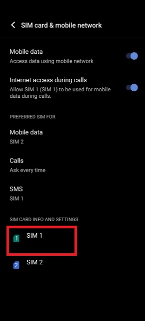 Sim Card Section on Android - Fix Roblox 729 Error Code