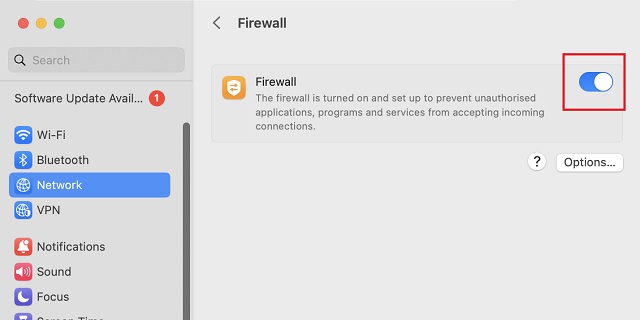 Turn off firewall on Mac to fix Roblox not updating