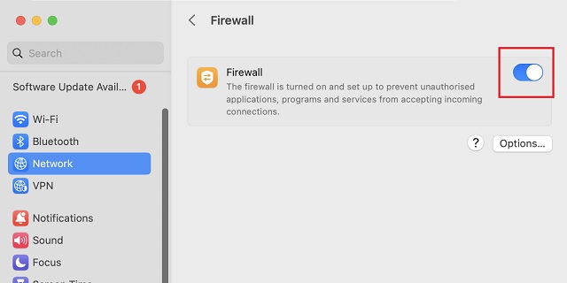 Deaktivieren Sie Die Firewall Auf Dem Mac, Um Zu Beheben, Dass Roblox Nicht Aktualisiert Wird