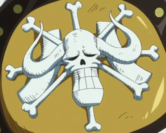 An image of Beast pirates' jolly roger in One Piece.