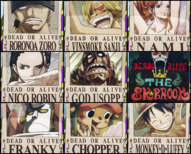 An image of Straw Hat Pirates bounties.
