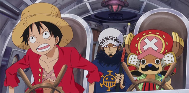 An image of Luffy and co in the filler arc.