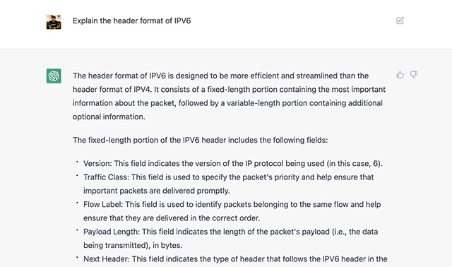 Chatgpt Erklärt Das Header-Format Von Ipv6