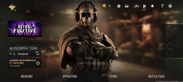 cod warzone mobile lobby screen