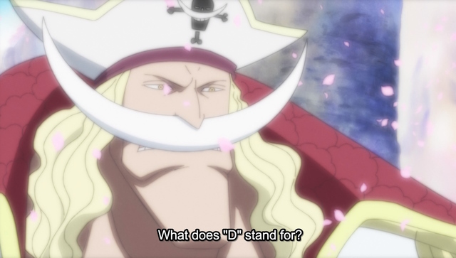 An image of Whitebeard talking to Roger from One Piece.