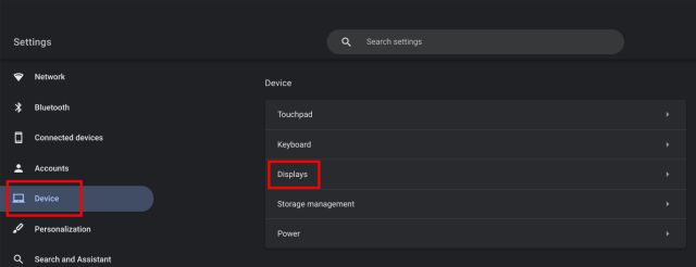 Rotate the Screen on a Chromebook From Settings