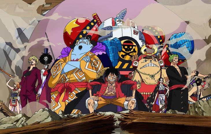 Cada miembro de los piratas del sombrero de paja en una sola pieza