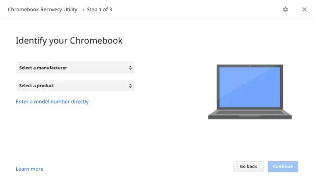 tiện ích khôi phục chromebook