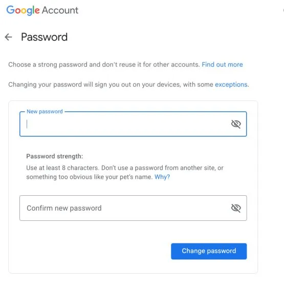 Change Your Chromebook Password on Other Devices