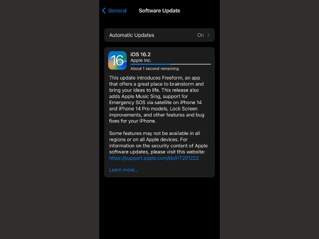 iOS 16.2 update