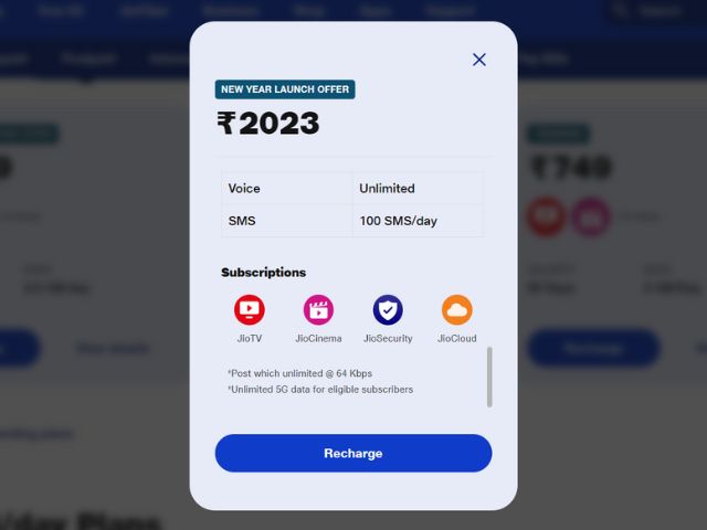 free internet jio code 2023