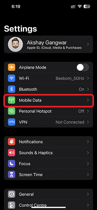 mobile data settings dual sim