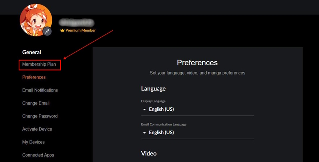 Membership Plan on Crunchyroll