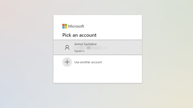 Изберете вашия акаунт в Microsoft Xbox