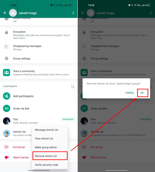 How To Message Yourself On Whatsapp In 2022 (2 Ways) 9 Remove Member