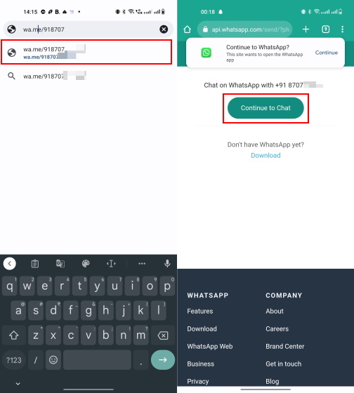 whatsapp web add number without contact