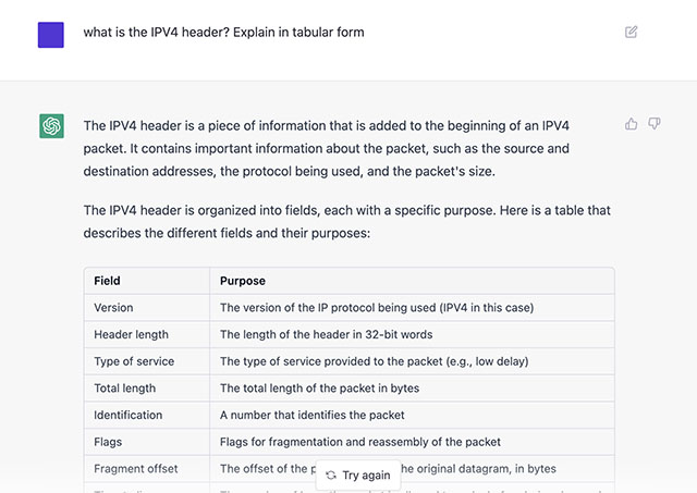 using chatgpt to understand ipv4 header