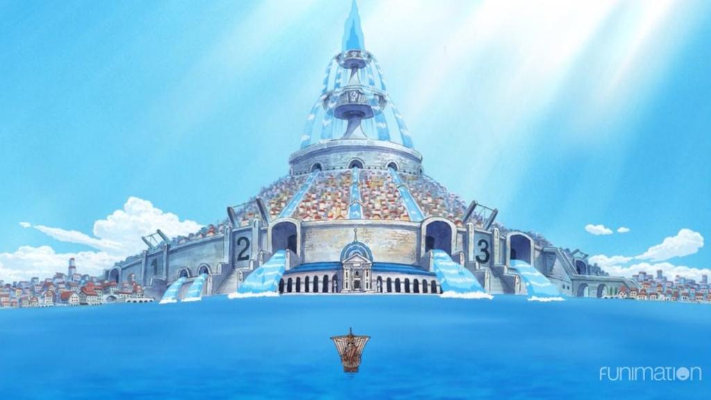 Straw Hats sailing to Water 7 Island in One Piece anime