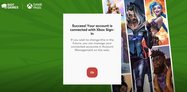 xbox riot account connection success