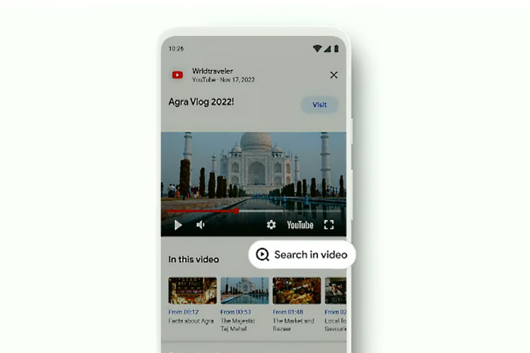 youtube search in video feature