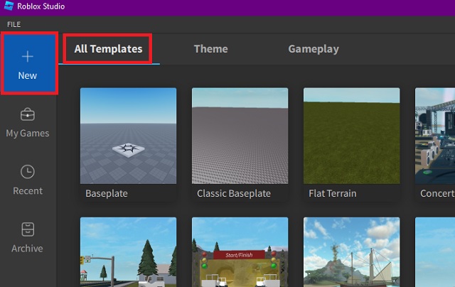 All Templates in New Section