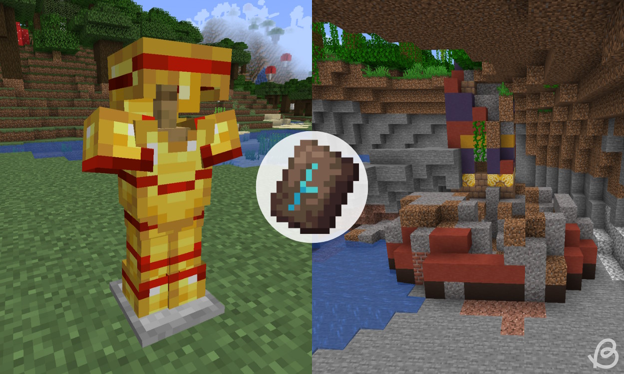 Host armor trim on gold armor and trail ruins in Minecraft