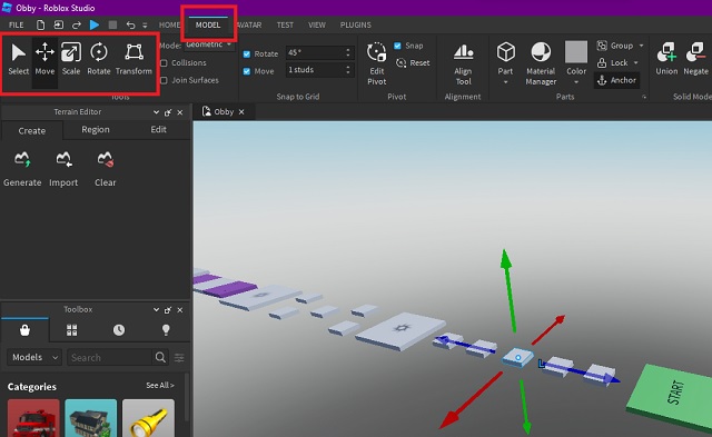 Basic Model editing features