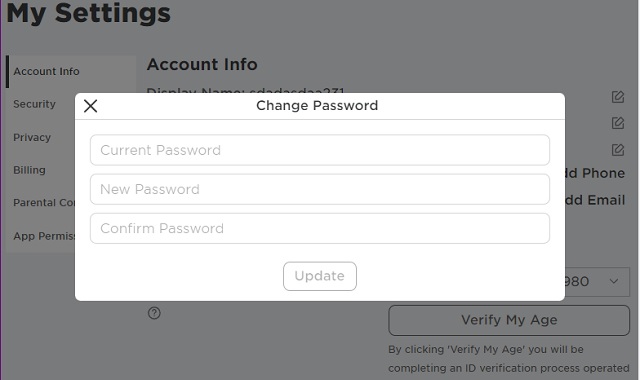 Change Roblox Password to get Hacked Account Back