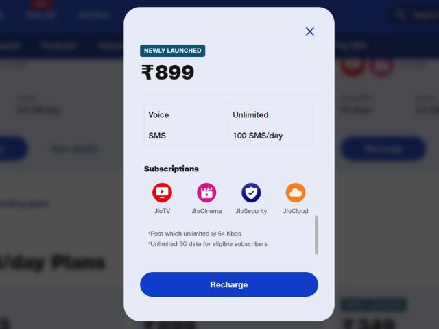 Jio Introduces New Rs 349 and Rs 899 Prepaid Plans in India