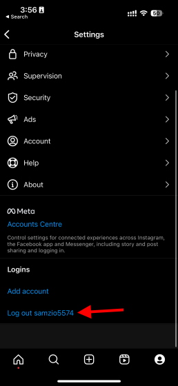 Log out Instagram user dm not working 