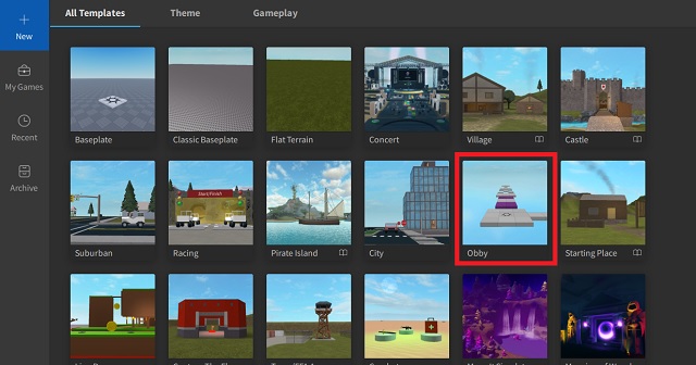 Obby Roblox template