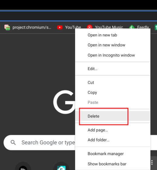 Xóa Dấu trang trên Chromebook (2023)