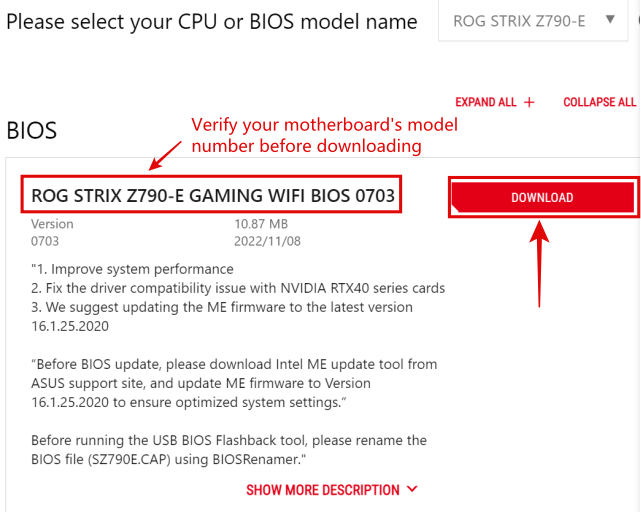 asus motherboard bios