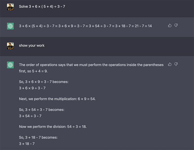 chatgpt solving maths questions