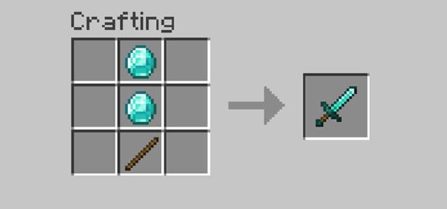 crafting Recipe of Diamond Sword