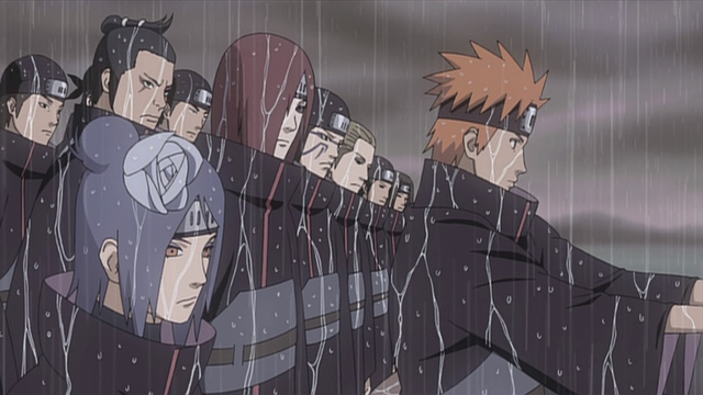An image of Yahiko, Konan and Nagato in Naruto.