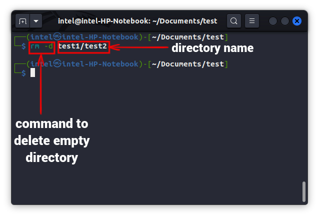 Delete Empty Directory Using Rm Command