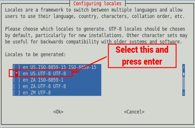 Select preferred UTF-8 locale to enable