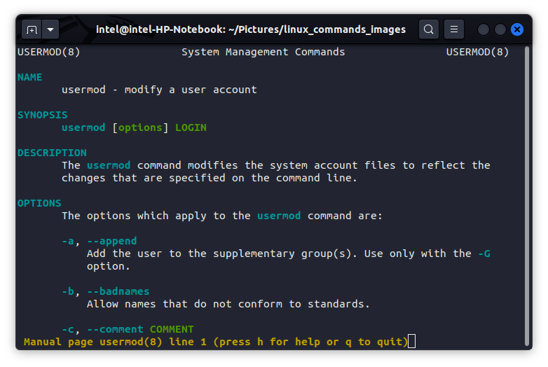 usermod man page