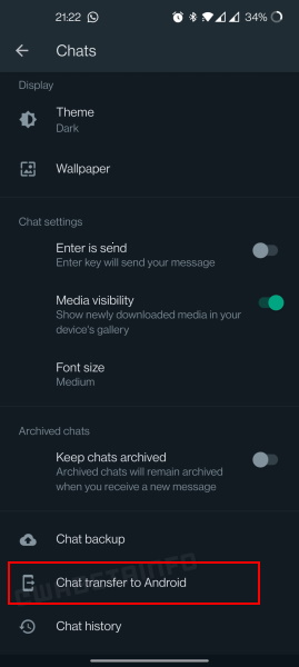 WhatsApp chat transfer without backup