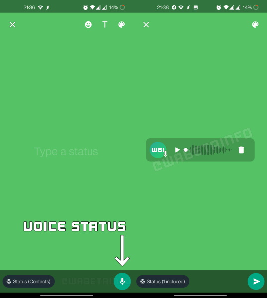 whatsapp voice status