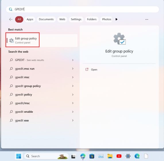 Change Group Policy of Microsoft Edge