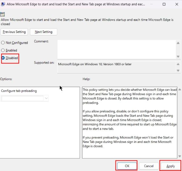 Change Group Policy of Microsoft Edge