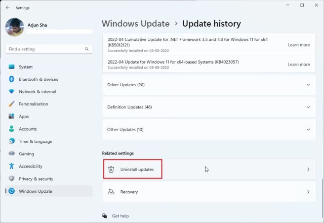 As guias do File Explorer não estão aparecendo no Windows 11? Experimente as 6 Melhores Correções! 14 6. Reinstale a atualização do Windows 11 22H2
