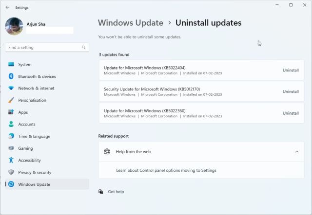 6. Reinstale a atualização do Windows 11 22H2