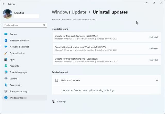 6. Installieren Sie Das Windows 11 22H2-Update Neu