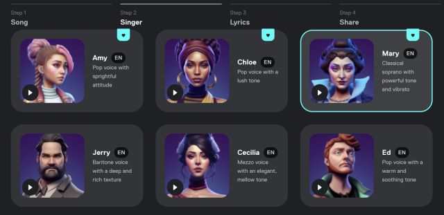 ai music generator choose singer 