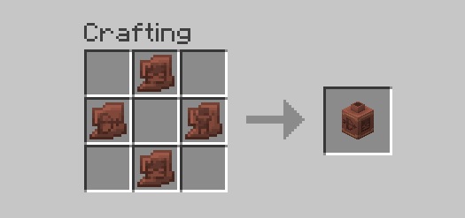 Crafting Recipe of decorative pots in Minecraft