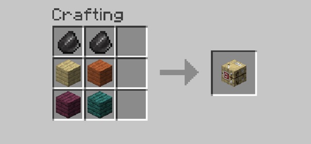 Crafting recipe of fletching table