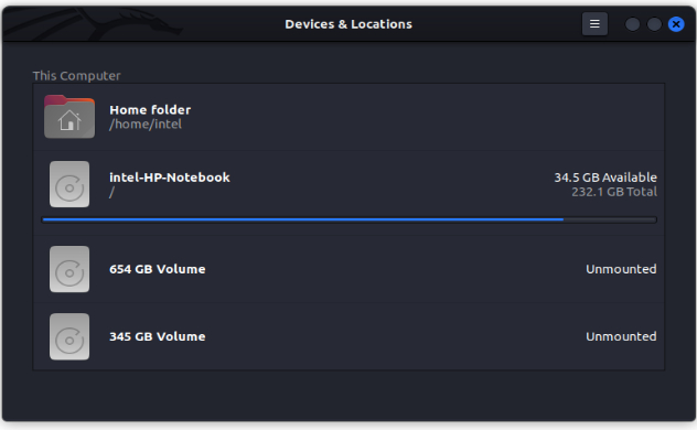 listing all partitions attached to the system